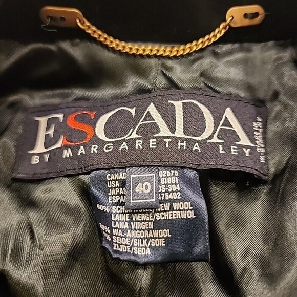 Escada Margaretha Ley Bright Pink Wool Short Blazer Jacket Black Velvet Trim 40 - Picture 4 of 8